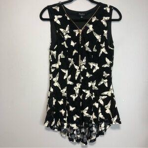 PAPILLON Sleeveless Butterfly Lace Blouse, size S
